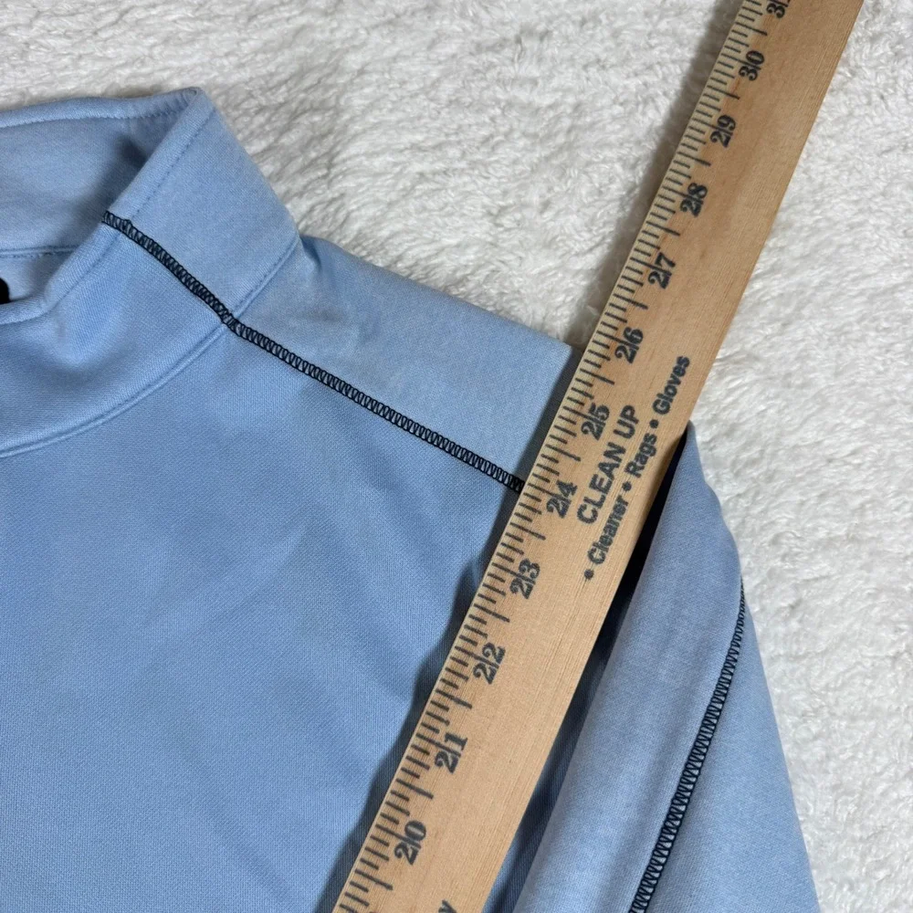 FootJoy Mens M 1/4 Zip Pullover Light Blue L/S Contrast Stitching 25059